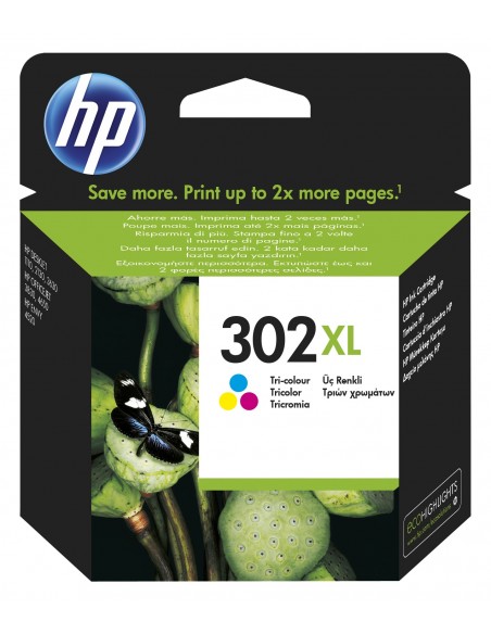 HP Cartucho de tinta original 302XL de alta capacidad tricolor