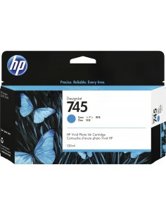 HP Cartucho de tinta DesignJet 745 cian de 130 ml