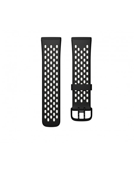 Fitbit FB174SBBKWTL Accesorios para dispositivos vestibles inteligentes Grupo de rock Negro, Blanco Aluminio, Silicona
