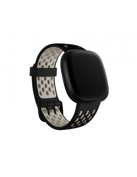 Fitbit FB174SBBKWTL Accesorios para dispositivos vestibles inteligentes Grupo de rock Negro, Blanco Aluminio, Silicona