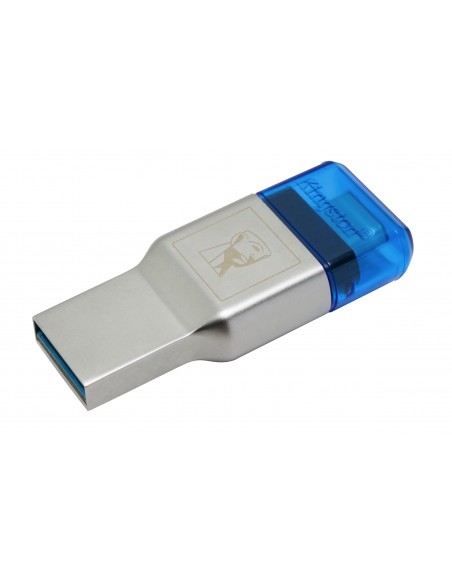 Kingston Technology MobileLite Duo 3C lector de tarjeta USB 3.2 Gen 1 (3.1 Gen 1) Type-A Type-C Azul, Plata