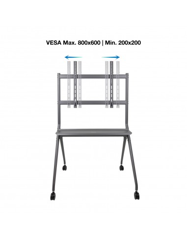 TooQ iSTAND Soporte de Suelo con Ruedas para Pantallas 50"- 86", Gris