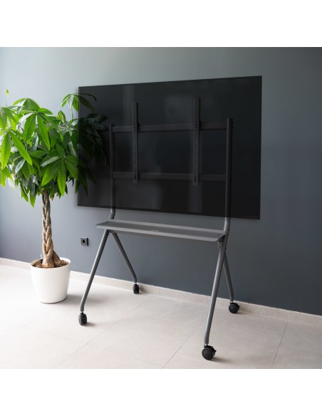 TooQ iSTAND Soporte de Suelo con Ruedas para Pantallas 50"- 86", Gris