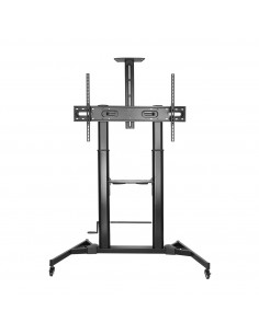 AISENS Soporte de Suelo ECO con Ruedas y Manivela, Bandeja para DVD y Soporte de Cámara para Monitor TV 100Kg de 60-100, Negro 2