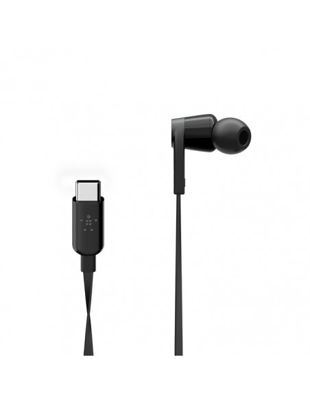 Belkin ROCKSTAR Auriculares Alámbrico Dentro de oído Llamadas Música USB Tipo C Negro