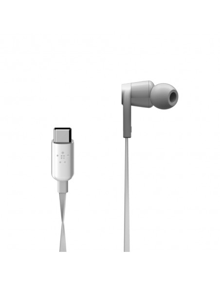 Belkin ROCKSTAR Auriculares Alámbrico Dentro de oído Llamadas Música USB Tipo C Blanco