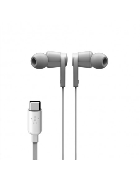 Belkin ROCKSTAR Auriculares Alámbrico Dentro de oído Llamadas Música USB Tipo C Blanco