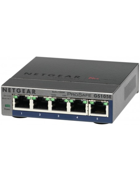 NETGEAR GS105E-200PES switch Gestionado L2 L3 Gigabit Ethernet (10 100 1000) Gris