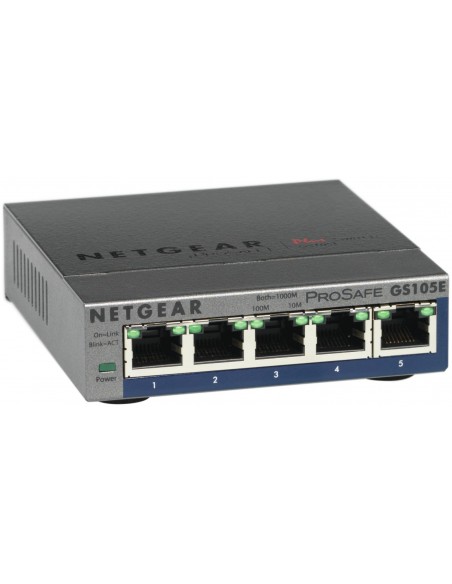 NETGEAR GS105E-200PES switch Gestionado L2 L3 Gigabit Ethernet (10 100 1000) Gris