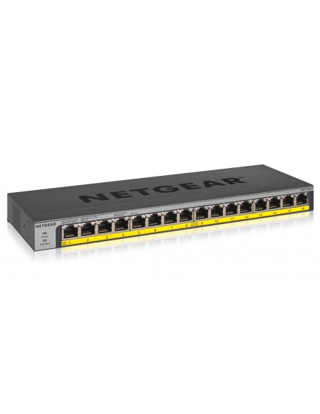 NETGEAR GS116LP No administrado Gigabit Ethernet (10 100 1000) Energía sobre Ethernet (PoE) Negro