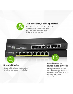 Zyxel GS1915-8EP Gestionado L2 Gigabit Ethernet (10 100 1000) Energía sobre Ethernet (PoE) Negro 2