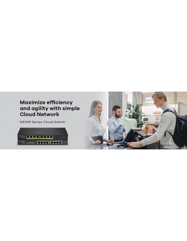 Zyxel GS1915-8EP Gestionado L2 Gigabit Ethernet (10 100 1000) Energía sobre Ethernet (PoE) Negro