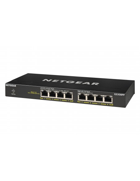 NETGEAR GS308PP No administrado Gigabit Ethernet (10 100 1000) Energía sobre Ethernet (PoE) Negro