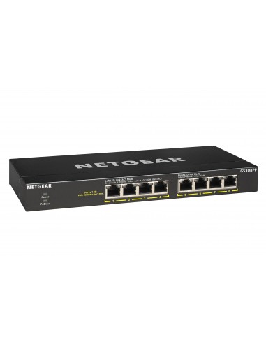NETGEAR GS308PP No administrado Gigabit Ethernet (10 100 1000) Energía sobre Ethernet (PoE) Negro
