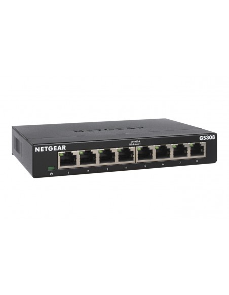 NETGEAR GS308-300PES switch No administrado L2 Gigabit Ethernet (10 100 1000) Negro