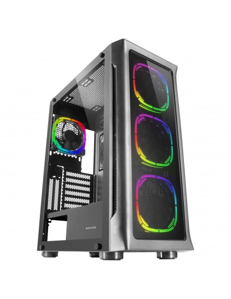 Mars Gaming MC-NEO Negro Torre Gaming XXL E-ATX Ventana Lateral y Frontal Cristal Templado 4x Ventiladores ARGB 120mm +