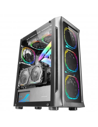 Mars Gaming MC-NEO Negro Torre Gaming XXL E-ATX Ventana Lateral y Frontal Cristal Templado 4x Ventiladores ARGB 120mm +