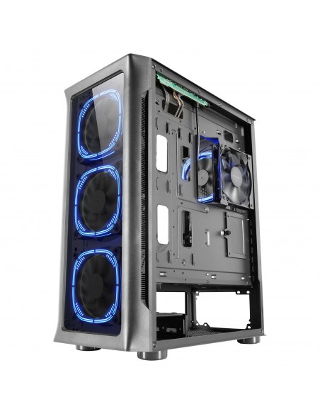 Mars Gaming MC-NEO Negro Torre Gaming XXL E-ATX Ventana Lateral y Frontal Cristal Templado 4x Ventiladores ARGB 120mm +