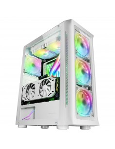Mars Gaming MC-NEO Blanco Torre Gaming XXL E-ATX Ventana Lateral y Frontal Cristal Templado 4x Ventiladores ARGB 120mm + 2