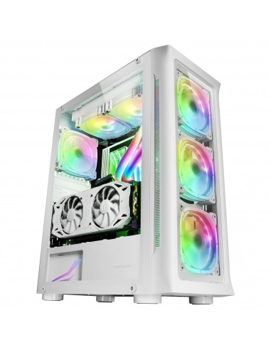 Mars Gaming MC-NEO Blanco Torre Gaming XXL E-ATX Ventana Lateral y Frontal Cristal Templado 4x Ventiladores ARGB 120mm +