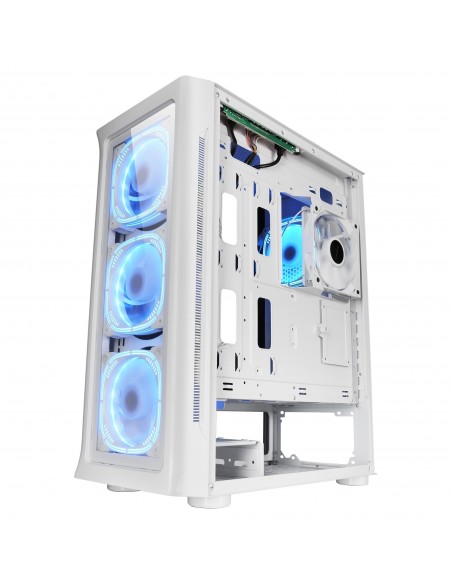 Mars Gaming MC-NEO Blanco Torre Gaming XXL E-ATX Ventana Lateral y Frontal Cristal Templado 4x Ventiladores ARGB 120mm +
