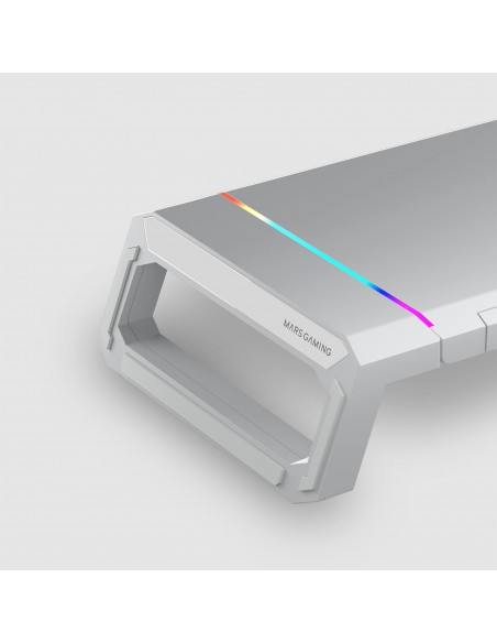 Mars Gaming MGS-ONE Blanco Soporte Monitor RGB Chroma Tamaño Ajustable Soporte Smartphone y Tablet USB Frontal 2.0 Mars Gaming MGS-ONE Blanco Soporte Monitor RGB Chroma Tamaño Ajustable Soporte Smartphone y Tablet USB Frontal 2.0