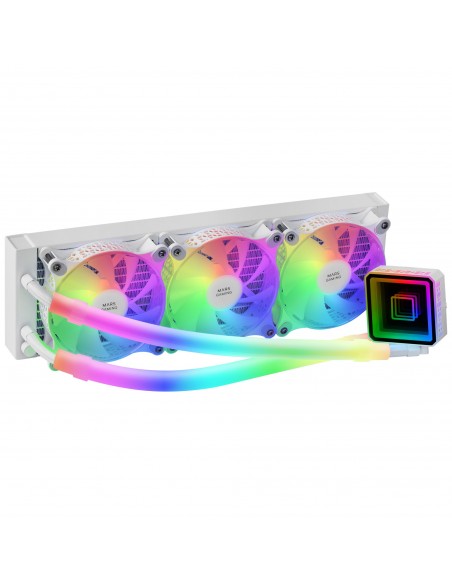 Mars Gaming ML-ULTRA360 Blanco Refrigeración Líquida CPU TDP 650W Espejo Infinito 3 Ventiladores Silenciosos FDB ARGB Tubos