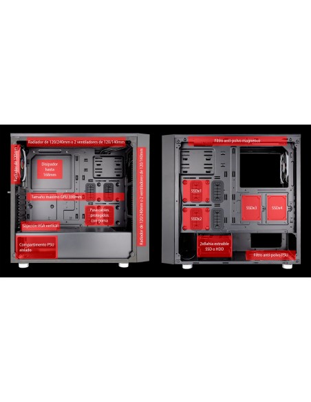 TALIUS Caja Atx gaming Auriga cristal templado USB 3.0