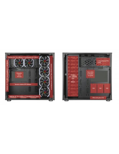 TALIUS Caja E-Atx gaming Avalon cristal templado 4fan USB 3.0