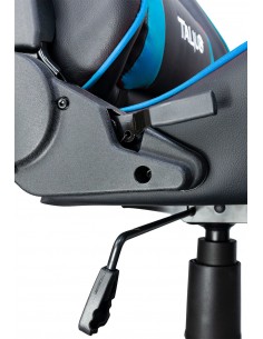 TALIUS Silla Gecko gaming negra azul, brazos fijos, butterfly, base nylon, ruedas nylon, gas clase 4