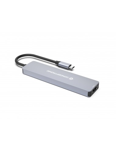 Conceptronic DONN19G base para portátil y replicador de puertos Alámbrico USB 3.2 Gen 1 (3.1 Gen 1) Type-C Gris