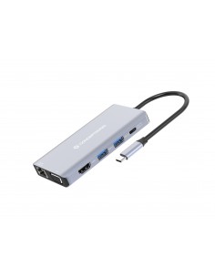 Conceptronic DONN20G base para portátil y replicador de puertos Alámbrico USB 3.2 Gen 1 (3.1 Gen 1) Type-C Gris