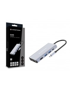 Conceptronic DONN20G base para portátil y replicador de puertos Alámbrico USB 3.2 Gen 1 (3.1 Gen 1) Type-C Gris 2