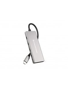 Conceptronic HUBBIES17G hub de interfaz USB 3.2 Gen 2 (3.1 Gen 2) Type-C 10000 Mbit s Gris