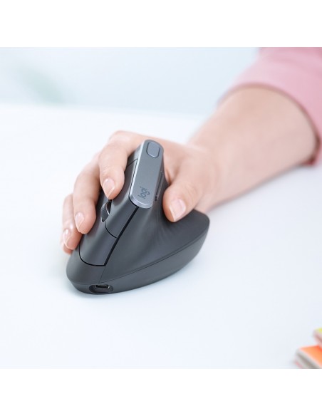 Logitech MX Vertical ratón mano derecha RF Wireless + Bluetooth Óptico 4000 DPI