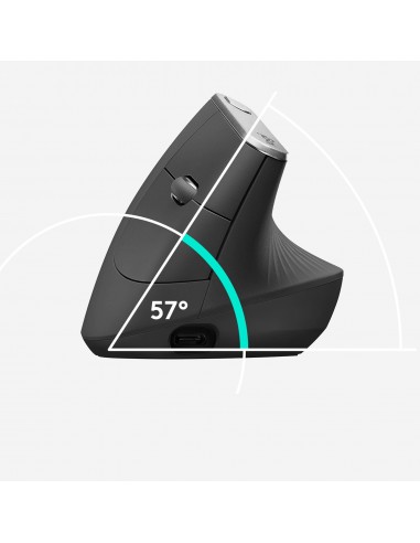 Logitech MX Vertical ratón mano derecha RF Wireless + Bluetooth Óptico 4000 DPI
