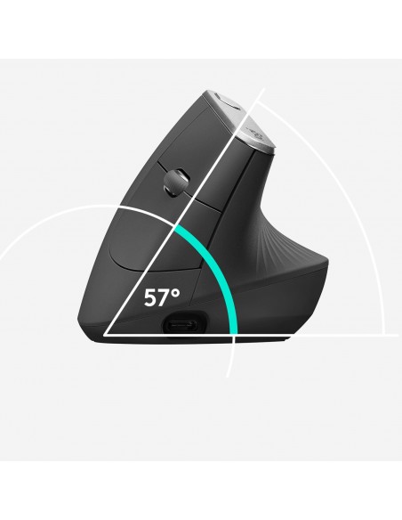 Logitech MX Vertical ratón mano derecha RF Wireless + Bluetooth Óptico 4000 DPI