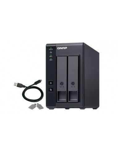 QNAP TR-002 caja para disco duro externo Carcasa de disco duro SSD Negro 2.5 3.5"