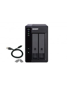 QNAP TR-002 caja para disco duro externo Carcasa de disco duro SSD Negro 2.5 3.5" 2
