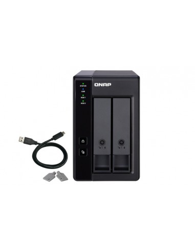 QNAP TR-002 caja para disco duro externo Carcasa de disco duro SSD Negro 2.5 3.5"