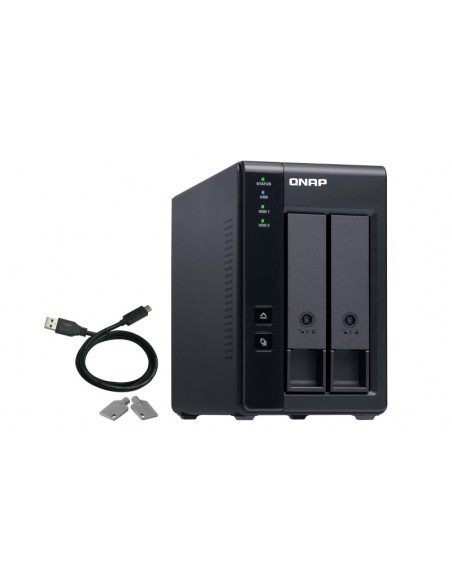 QNAP TR-002 caja para disco duro externo Carcasa de disco duro SSD Negro 2.5 3.5"