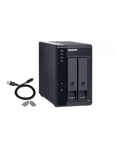 QNAP TR-002 caja para disco duro externo Carcasa de disco duro SSD Negro 2.5 3.5"