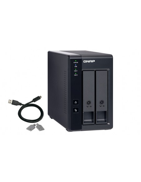 QNAP TR-002 caja para disco duro externo Carcasa de disco duro SSD Negro 2.5 3.5"