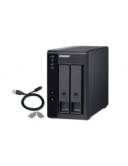 QNAP TR-002 caja para disco duro externo Carcasa de disco duro SSD Negro 2.5 3.5"