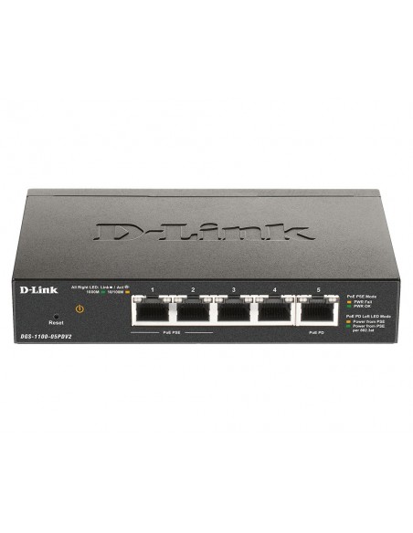 D-Link DGS-1100-05PDV2 switch Gestionado Gigabit Ethernet (10 100 1000) Energía sobre Ethernet (PoE) Negro