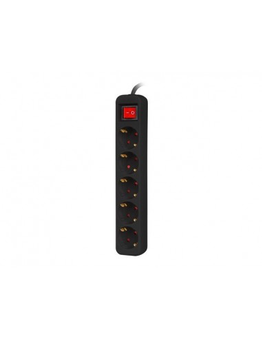Lanberg PS1-05F-0300-BK base múltiple 3 m 5 salidas AC Interior Negro