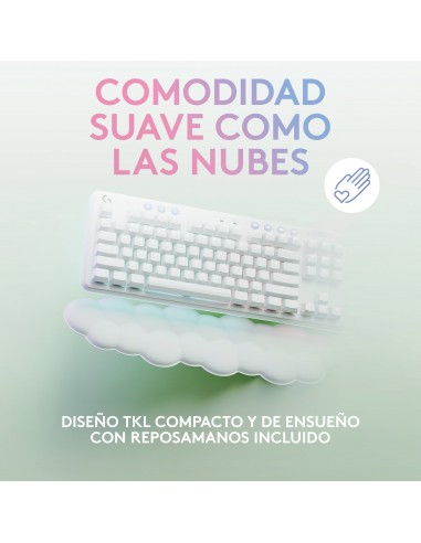 Logitech G G715 teclado RF Wireless + Bluetooth QWERTY Español Blanco