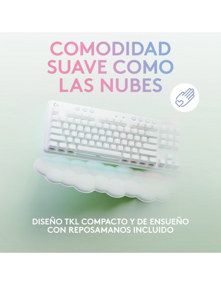 Logitech G G715 teclado RF Wireless + Bluetooth QWERTY Español Blanco