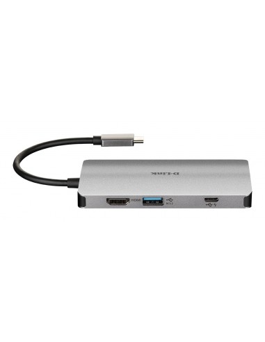 D-Link DUB-M810 base para portátil y replicador de puertos Alámbrico USB 3.2 Gen 1 (3.1 Gen 1) Type-C Plata