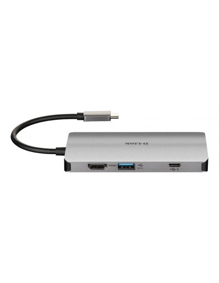D-Link DUB-M810 base para portátil y replicador de puertos Alámbrico USB 3.2 Gen 1 (3.1 Gen 1) Type-C Plata